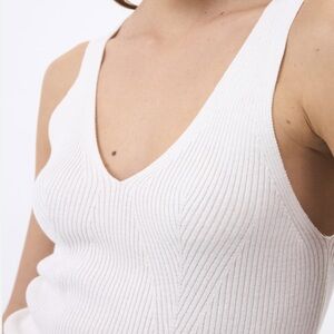 7 FOR ALL MANKIND CROP WOOL & CASHMERE-BLEND SWEATER TANK TOP